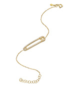 SKU Jewelry CZ Safety Pin Bracelet